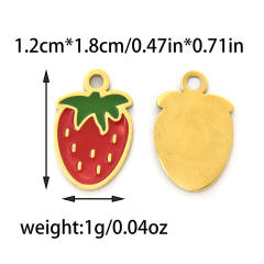 304 Stainless steel enamel fruit cherry watermelon charm diy jewelry accessory