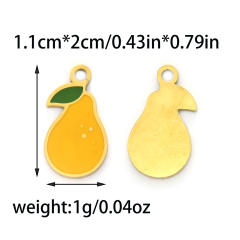 304 stainless steel oil drop fruit pendant diy color all-match cherry peach pineapple banana strawberry persimmon accessories