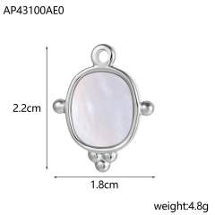 Mother shell series stainless steel charm diy jewelry accessory