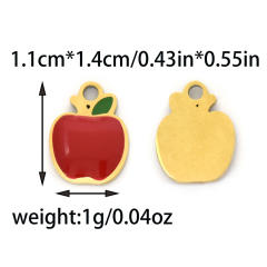 304 Stainless steel enamel fruit cherry watermelon charm diy jewelry accessory