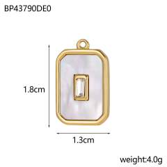 Mother shell series stainless steel charm diy jewelry accessory
