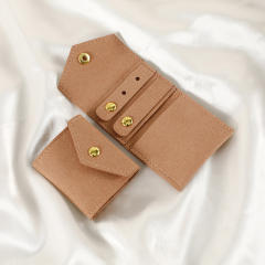 Creative Microfiber Jewelry Roll Portable Folding Earrings Necklace Ring Jewelry Mini Storage Bag