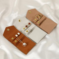 Creative Microfiber Jewelry Roll Portable Folding Earrings Necklace Ring Jewelry Mini Storage Bag