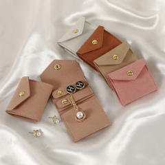Creative Microfiber Jewelry Roll Portable Folding Earrings Necklace Ring Jewelry Mini Storage Bag