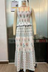 Holiday Style Women's Sling dress New Wave Edge Floral Fresh Sweet Relaxation Long Dress