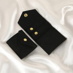 Creative Microfiber Jewelry Roll Portable Folding Earrings Necklace Ring Jewelry Mini Storage Bag