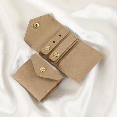 Creative Microfiber Jewelry Roll Portable Folding Earrings Necklace Ring Jewelry Mini Storage Bag