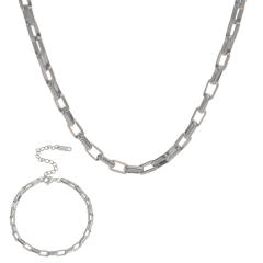 Simple stainless steel chain necklace DIY jewelry chain