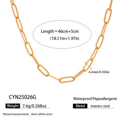Simple stainless steel chain necklace DIY jewelry chain