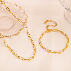 Simple stainless steel chain necklace DIY jewelry chain