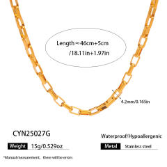 Simple stainless steel chain necklace DIY jewelry chain