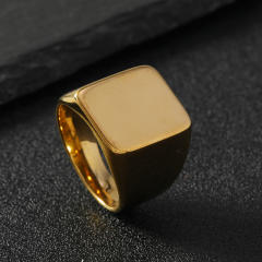 Fashion titanium steel men's ring simple casting bright square ring