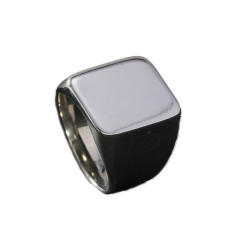 Fashion titanium steel men's ring simple casting bright square ring
