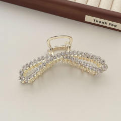 Simple Design Sense Zircon Rhinestone One-word Metal hair claw clips