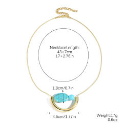 Hot Turquoise Beaded Necklace High-grade Natural Stone Pendant Fashion turquoise Necklace