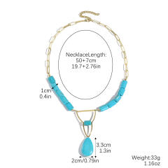 Hot Turquoise Beaded Necklace High-grade Natural Stone Pendant Fashion turquoise Necklace