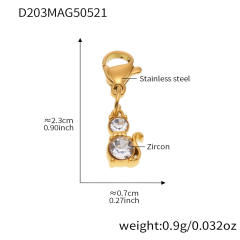 5A cubic zircon multi charm stainless steel bracelet anklet