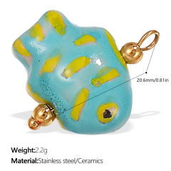 Multi-element Starfish small fish Ceramic Pendant Freshwater Pearl Pendant Necklace Accessories suit Jewelry