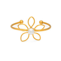 18KG Big size hollow out flower stainless steel earrings bangle suit
