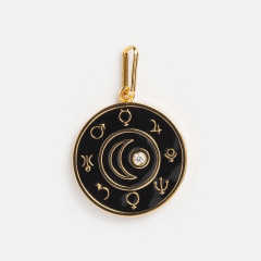 Retro Love Round Small Fish Navigation Round Coin Necklace pendant DIY jewelry accessory