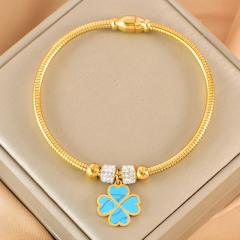 Fashion Magnetic Buckle Snake Bone Bracelet Stainless Steel Butterfly Love Sticky Diamond Five-pointed Star charm bracelet