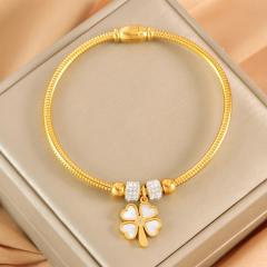 Fashion Magnetic Buckle Snake Bone Bracelet Stainless Steel Butterfly Love Sticky Diamond Five-pointed Star charm bracelet