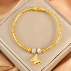 Fashion Magnetic Buckle Snake Bone Bracelet Stainless Steel Butterfly Love Sticky Diamond Five-pointed Star charm bracelet