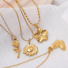 Vintage insect flower charms stainless steel charms DIY jewelry accessory