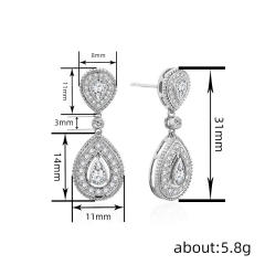 Light Luxury Water Drop Earrings Evening Dress Wedding Accessories