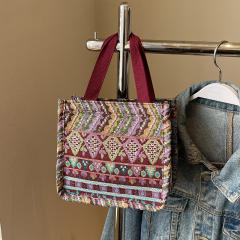 Ethnic Shoulder Bag 2025 New Bohemian Tote Bag Resort Handbag Women's Trendy Bag