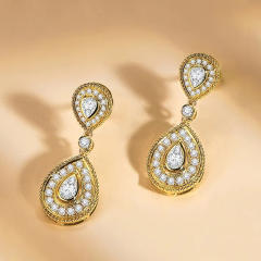 Light Luxury Water Drop Earrings Evening Dress Wedding Accessories