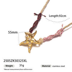 Multi function stainless Steel shell starfish Necklace waist chain belt