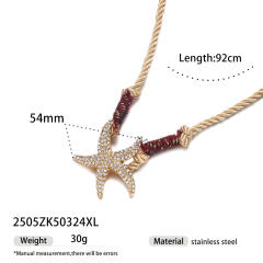 Multi function stainless Steel shell starfish Necklace waist chain belt