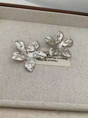 Hammering pattern five petal flower fan shape earrings electroplated 18K gold earrings