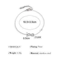 Simple hollow four leaf clover flower stainless steel bracelet diamond bracelet