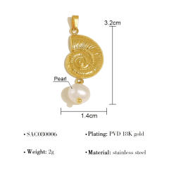 Summer ocean series charm chain DIY necklace for women stainless steel charms