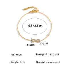 Simple hollow four leaf clover flower stainless steel bracelet diamond bracelet