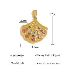 Summer ocean series charm chain DIY necklace for women stainless steel charms