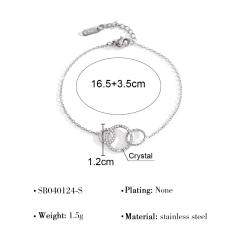 Simple hollow four leaf clover flower stainless steel bracelet diamond bracelet
