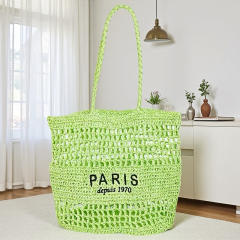 New Letter Embroidered All-match Woven Bag Shoulder Bag Seaside Tote Bag Holiday Style Beach Bag