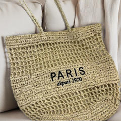 New Letter Embroidered All-match Woven Bag Shoulder Bag Seaside Tote Bag Holiday Style Beach Bag