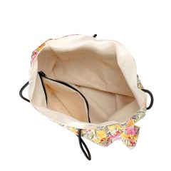 Pastoral Style Artistic Floral Shoulder Bag Large Capacity Leopard Print Canvas Bucket Bag