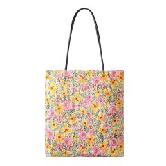 Pastoral Style Artistic Floral Shoulder Bag Large Capacity Leopard Print Canvas Bucket Bag
