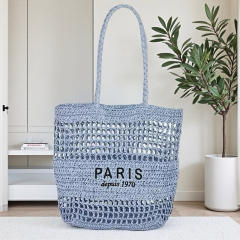 New Letter Embroidered All-match Woven Bag Shoulder Bag Seaside Tote Bag Holiday Style Beach Bag