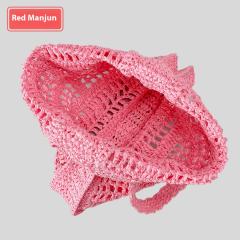 Summer Large Capacity Pure Handmade Woven Straw Bag Pastoral Hollow Shoulder Bag Women's Seaside Holiday Beach Handbag