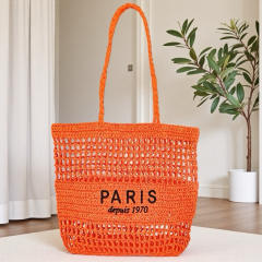 New Letter Embroidered All-match Woven Bag Shoulder Bag Seaside Tote Bag Holiday Style Beach Bag