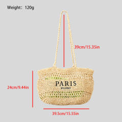 Popular Large Capacity Crossbody Straw Bag Spring Summer All-match Seaside Travel Holiday Beach Bag