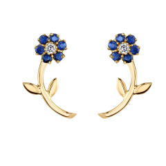 S925 Needle cubic zircon flower jacket earrings French Color Inlaid Zircon Earrings for Women