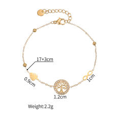 Hot-Selling Diamond Bracelet for Women stainless steel heart life tree butterfly bracelet