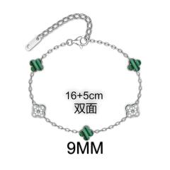 9MM Four-leaf Flower clover stainless steel Bracelet double side diamond color clover bracelet